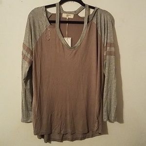 No Comment Long Sleeve Cold Shoulder Top